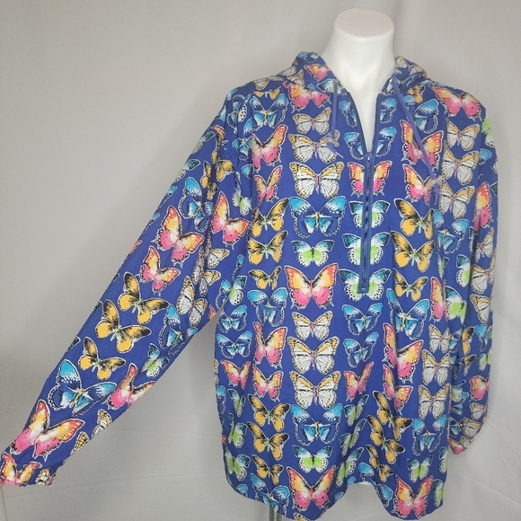 VNTG Butterfly Wind Breaker Hoody w/ Pockets! size XXL - Picture 4 of 11